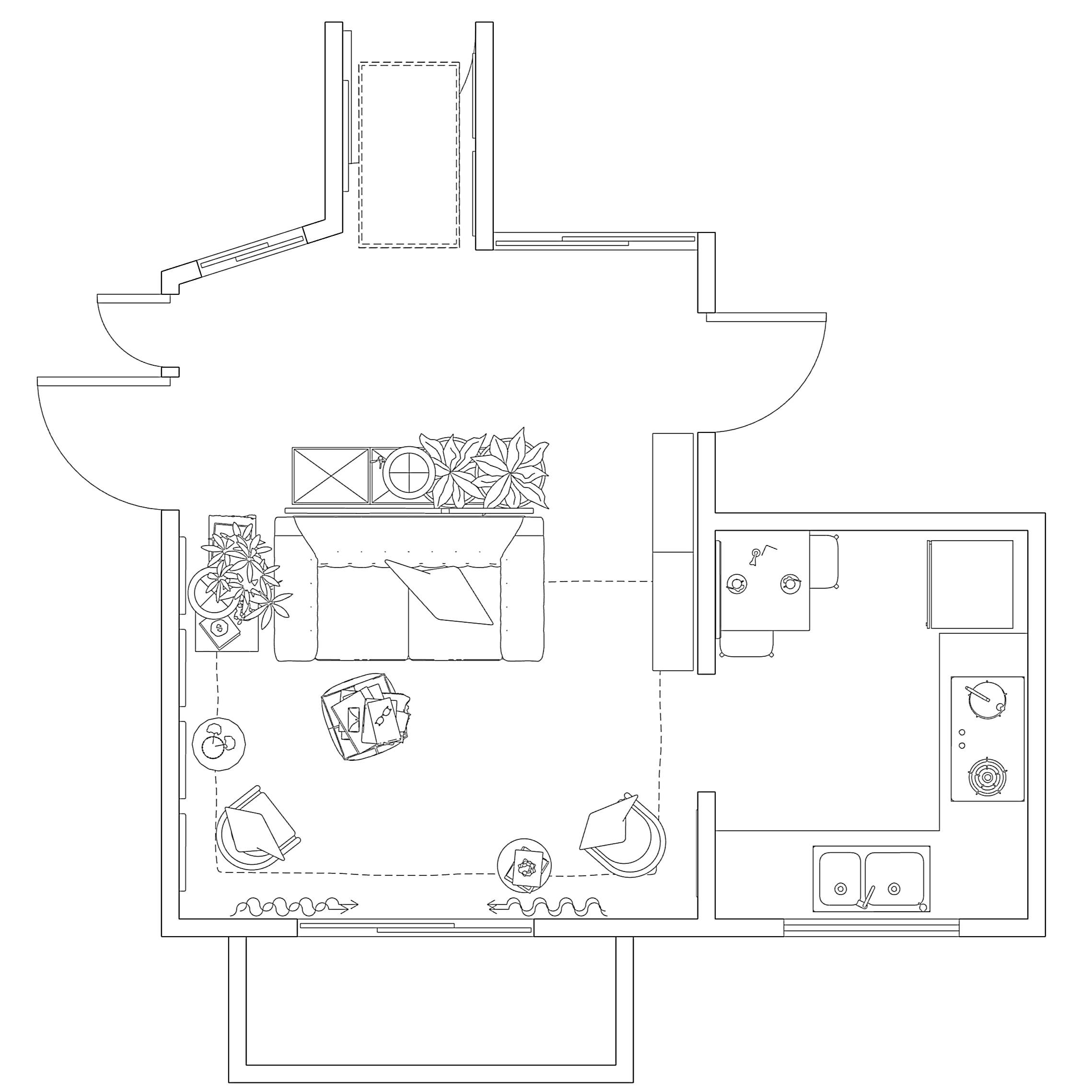 Floor plan - Industrial bachelor apartment