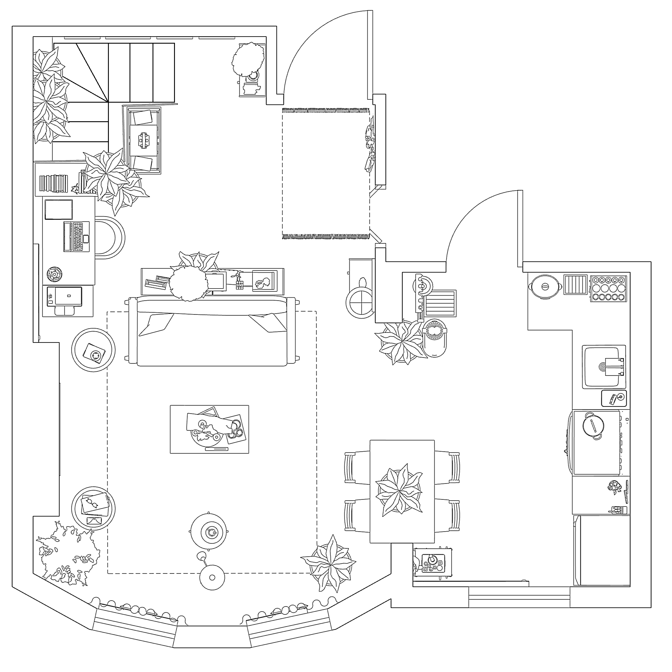 Floor plan -  Modern scandi ground floor